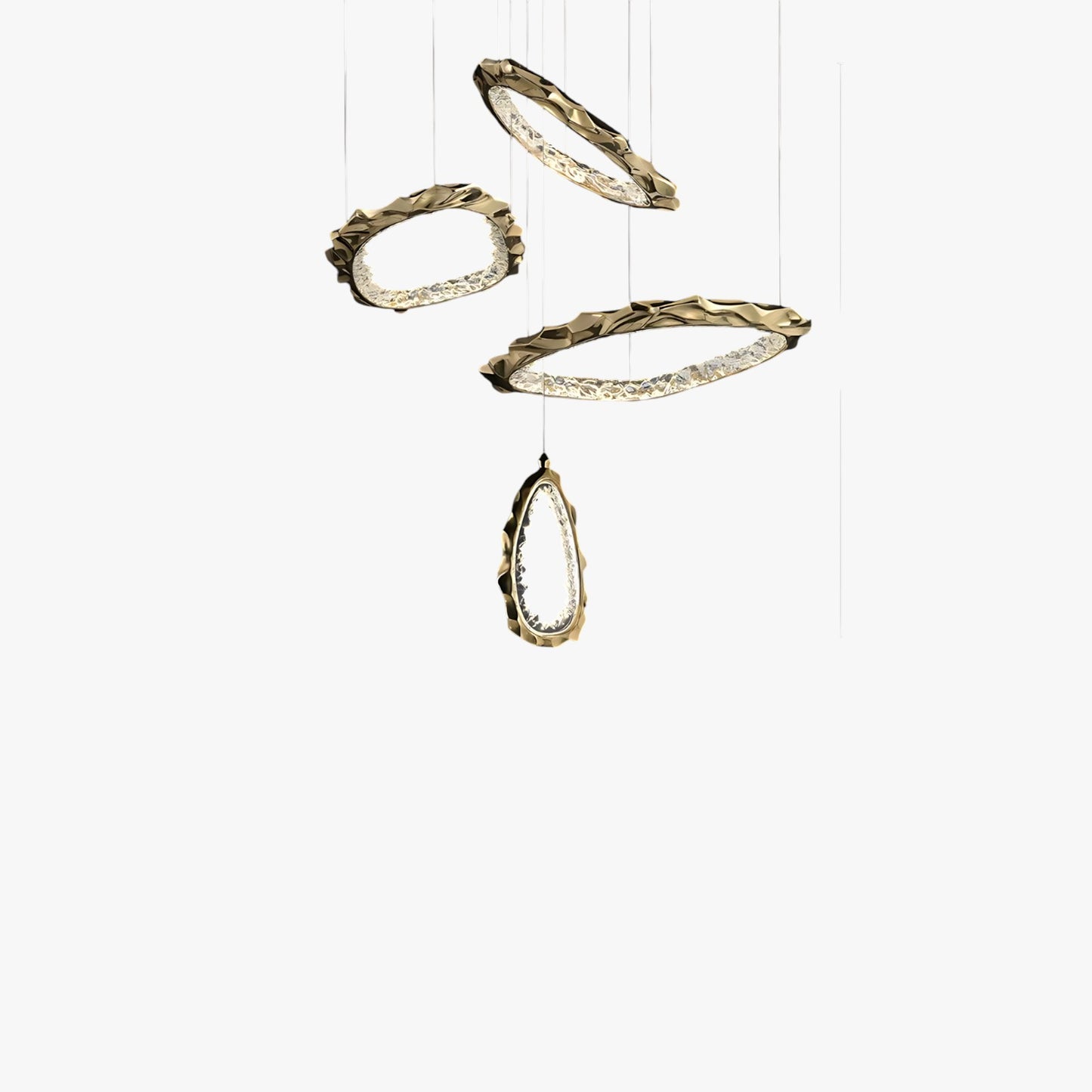 Rippled Ring Luxury Copper Chandelier