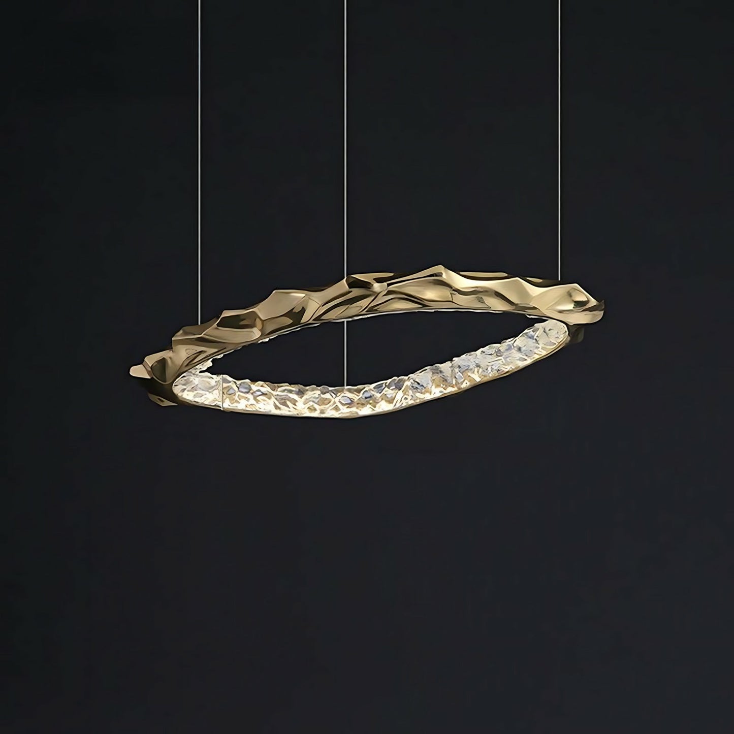 Rippled Ring Luxury Copper Chandelier