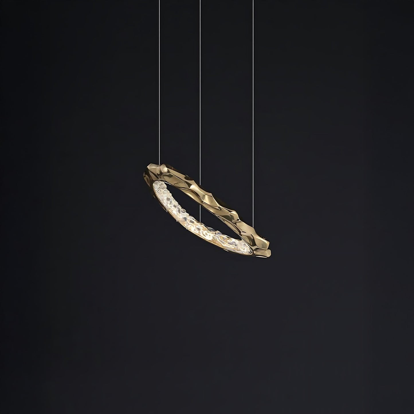 Rippled Ring Luxury Copper Chandelier