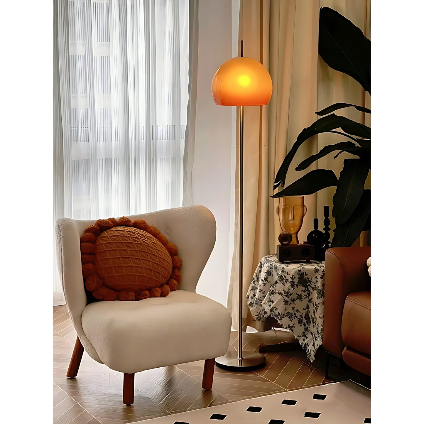 Wabi-sabi Mushroom Dome Dimmable Floor Lamp