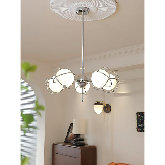 Atomic Globe Modern Glass Chandelier