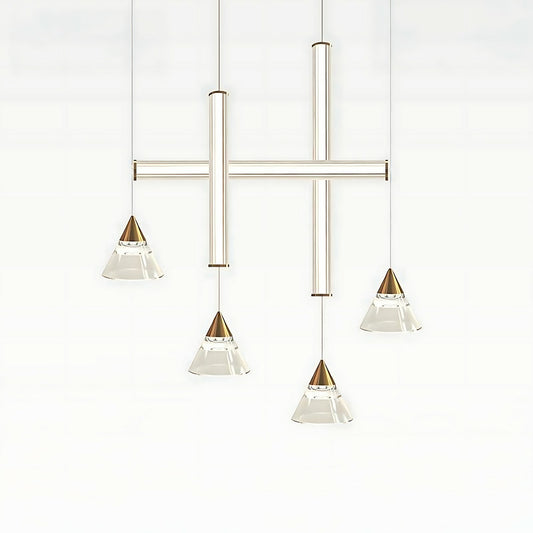 Cross-shaped Italian Glass Chandelier