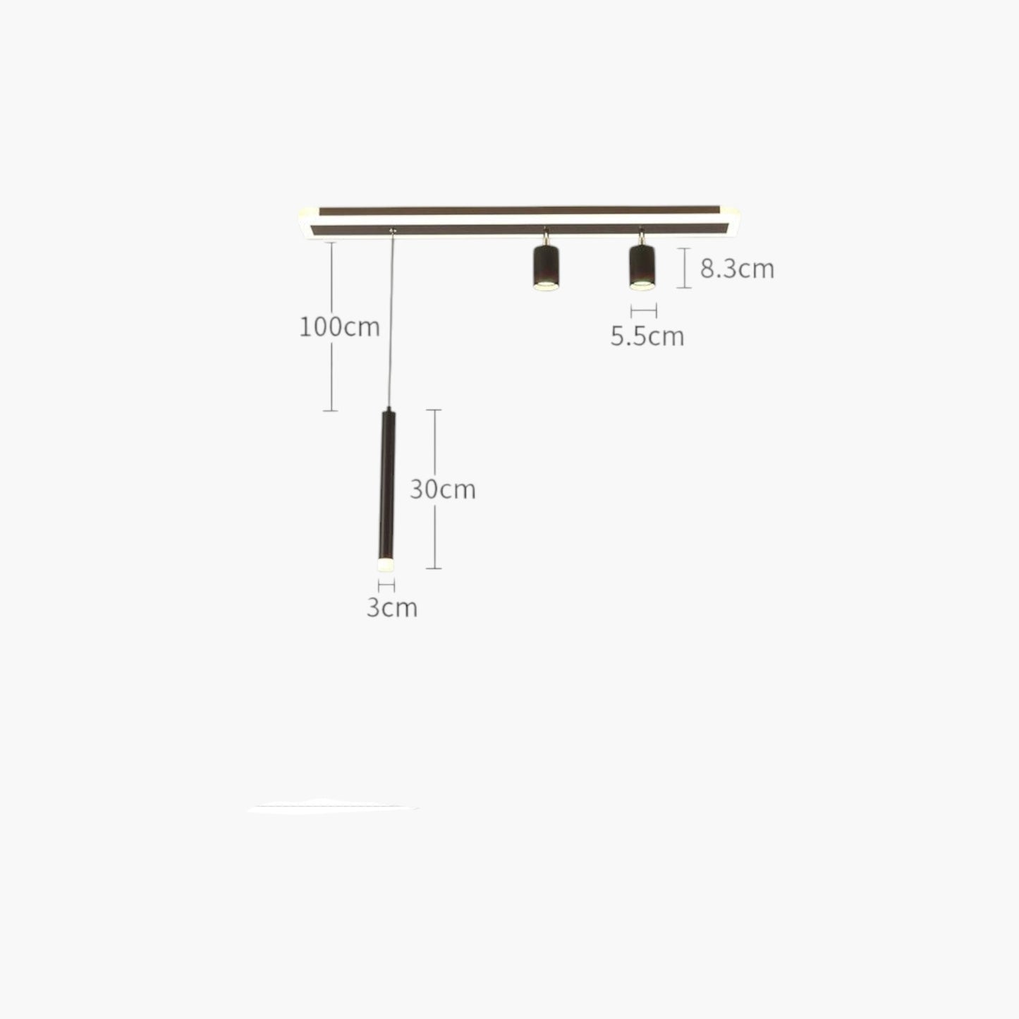 Linear Nordic Iron Ceiling Lamp