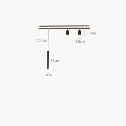 Linear Nordic Iron Ceiling Lamp