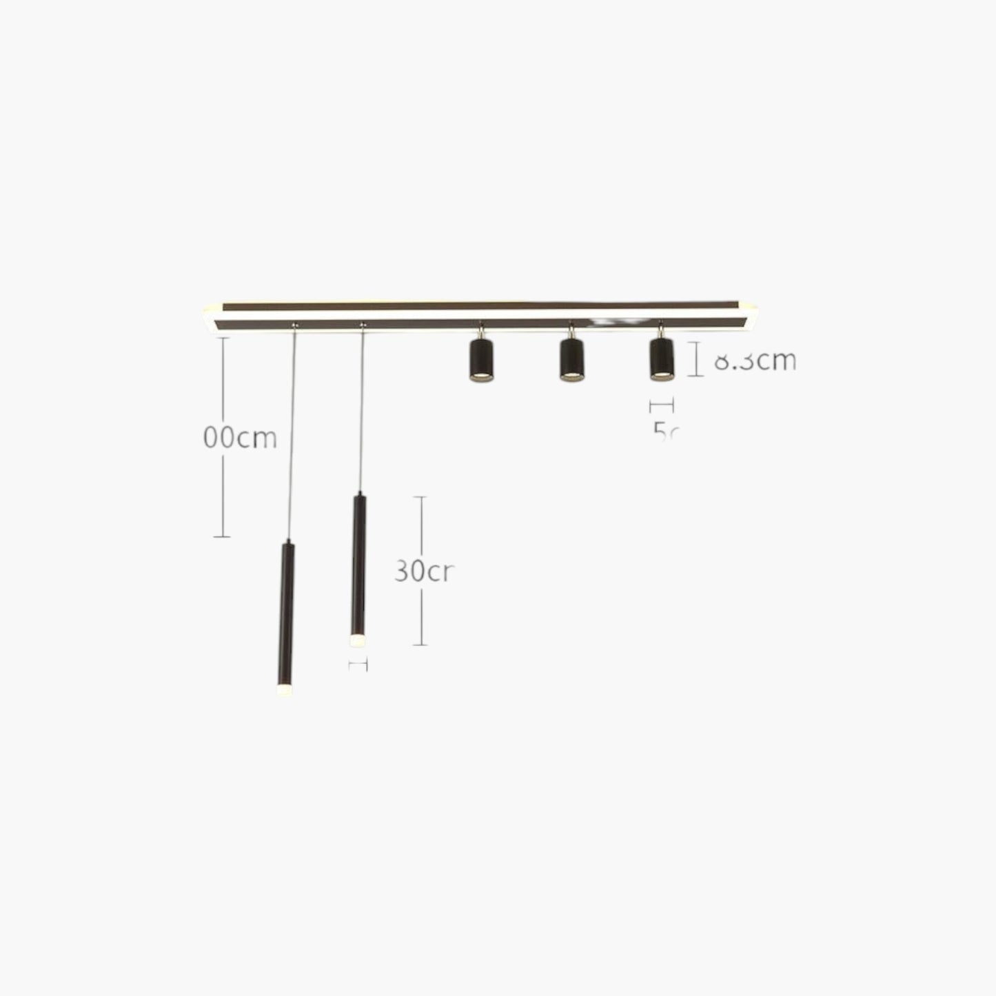 Linear Nordic Iron Ceiling Lamp