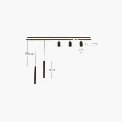 Linear Nordic Iron Ceiling Lamp