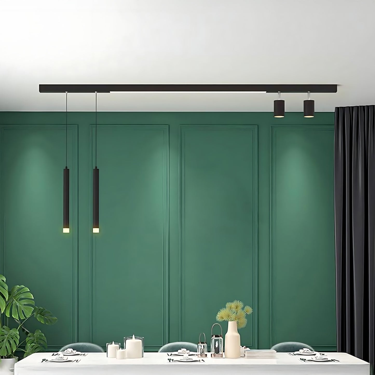 Linear Nordic Iron Ceiling Lamp
