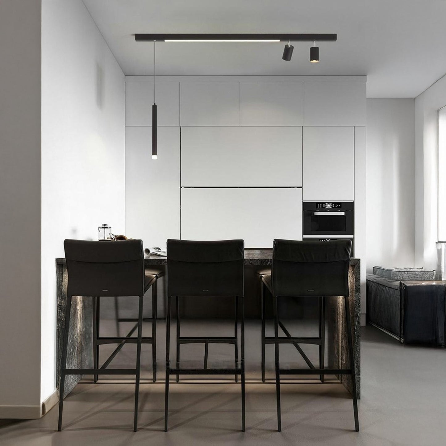 Linear Nordic Iron Ceiling Lamp