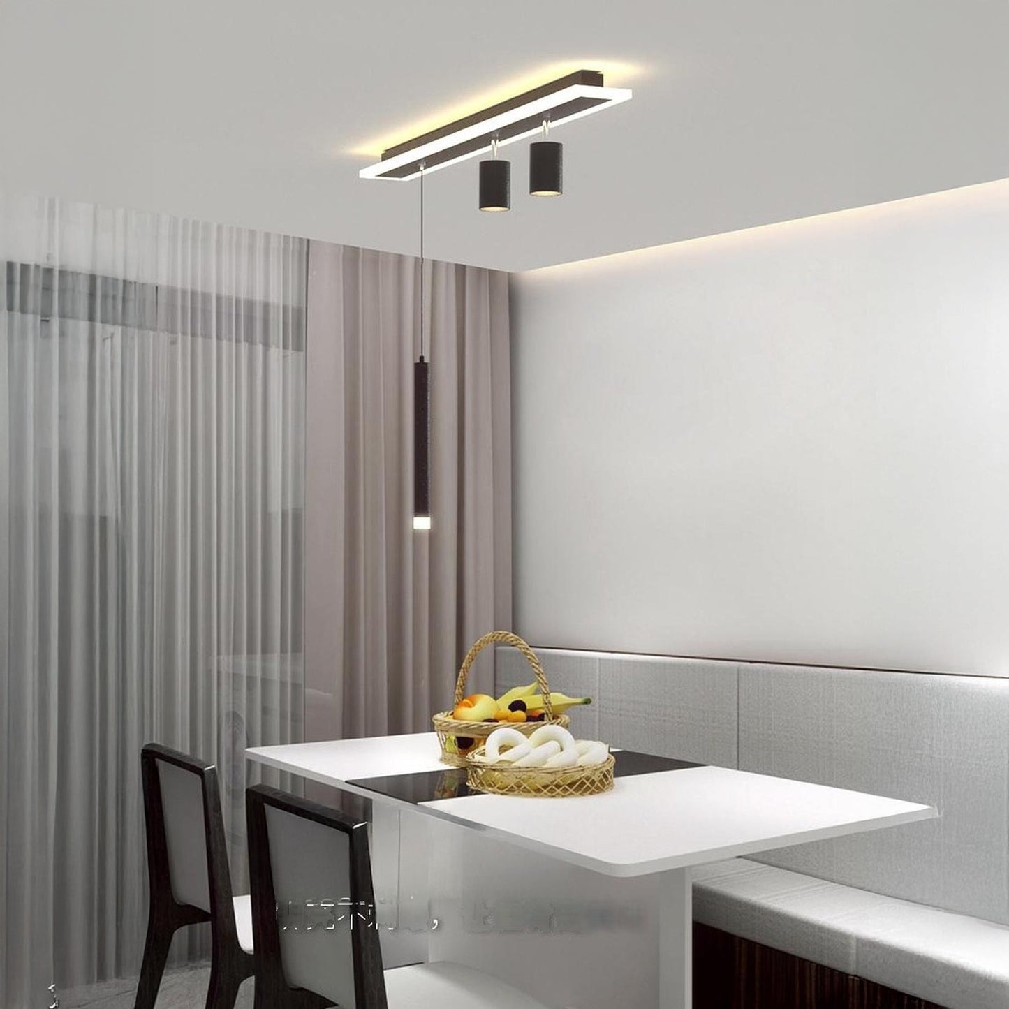 Linear Nordic Iron Ceiling Lamp