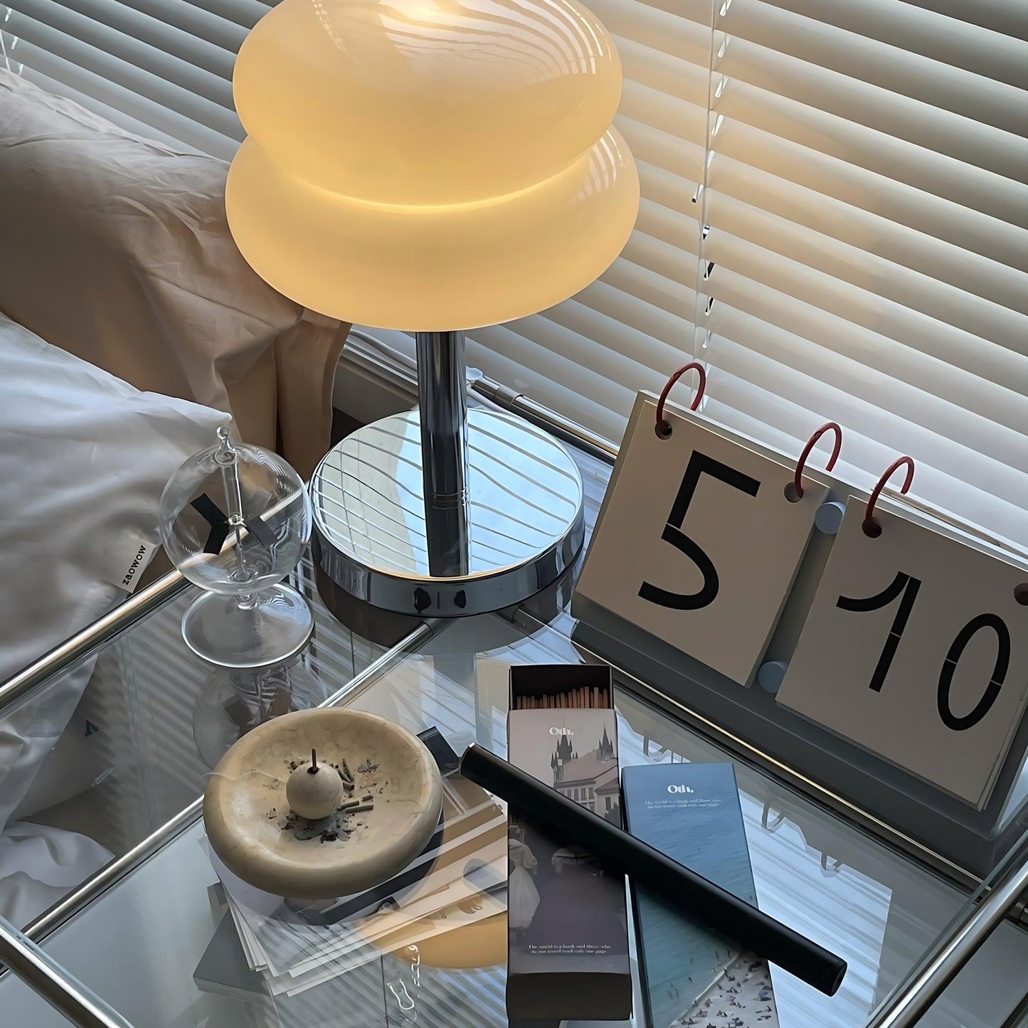 Macaron Stack Korean Glass Table Lamp