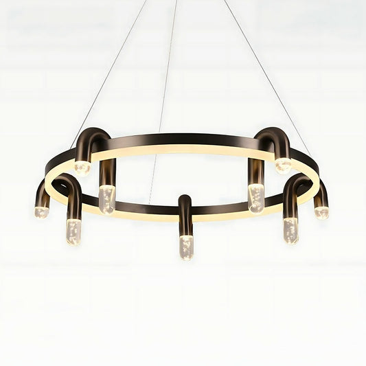 Ring-Shaped Scandinavian Metal Chandelier