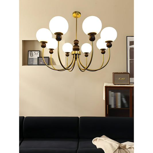 Spherical Cluster Vintage Glass Chandelier